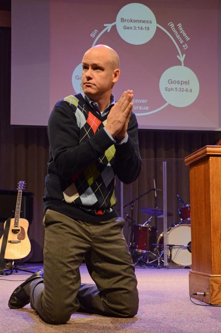 Jimmy Scroggins, pastor of First Baptist Church in West Palm Beach, Fla., talks about David's prayers in the book of Psalms.  - Photo by Anne Richoux