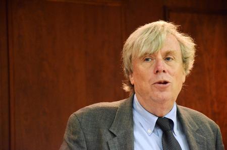 Peter Lawler, author and Dana Professor of Government, speaks to Union students and faculty about American feudalism and politics. - Photo by Zac Calvert