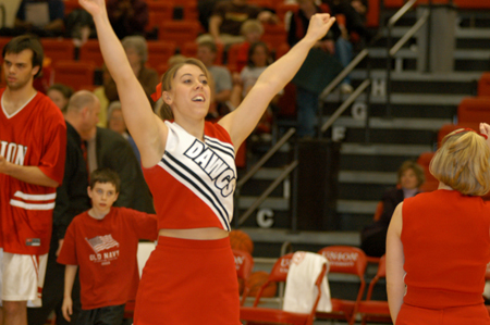 Senior cheerleader Alieca Robertson cheers prior to a Union game. - Photo by Kristen Hiller