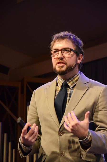 Taylor Worley, associate dean for spiritual life, speaks in chapel. - Photo by Zac Calvert