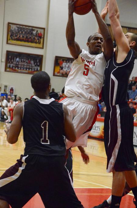 Skyler Vaden goes up for a basket during a game against Campbellsville University. - Photo by Anne Richoux