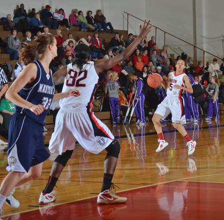 Union's LaTesa McLaughlin brings the ball into play during game one of the Rotary Classic. - Photo by Morris Abernathy