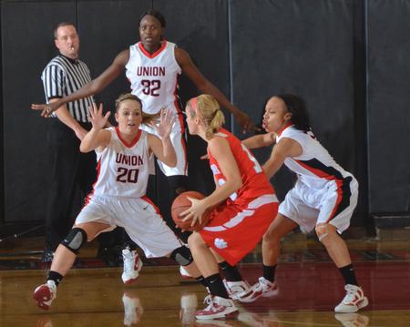 The Lady Bulldogs put up a stiff defense and made it difficult for Saint Xavier to make points. - Photo by Morris Abernathy