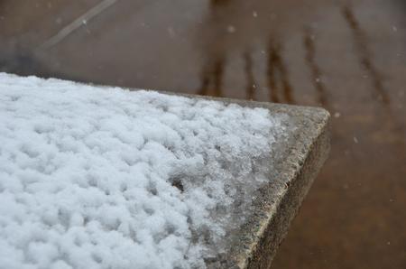 Winter strikes the Union campus as November comes to an end. The wet snow covers the walkways outside of the Penick Academic Complex. - Photo by Morris Abernathy