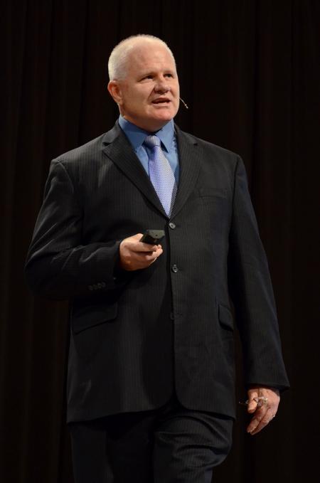 Randall Bush, professor of Christian thought and tradition, delivers a message in chapel titled, "God's Trojan Horse." - Photo by Anne Richoux