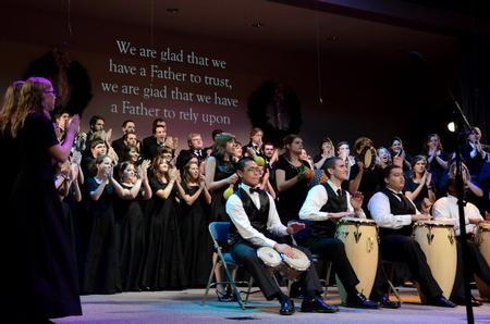 The department of music performs a song for Union friends and family during "A Union Christmas." - Photo by Anne Richoux