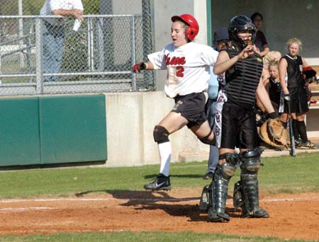 Allison Shein (2) crosses the plate for one of Union's runs in a win over Cumberland. - Photo by Steven Aldridge
