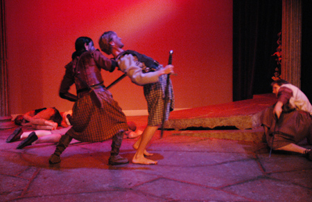 <i>Macbeth</i> featured elaborate fight choreography. - Photo by Jim Veneman