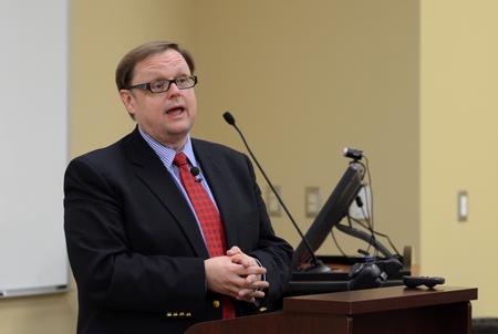 Todd Starnes, host of FOX News & Commentary, speaks at the Town & Gown lecture series. - Photo by Jacob Moore