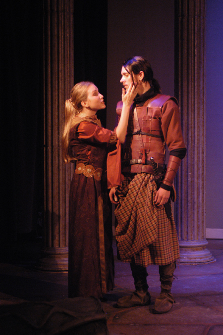 Allie Campbell as Lady Macbeth and Ryan Schunemann as Macbeth in <i>Macbeth</i>. - Photo by Jim Veneman