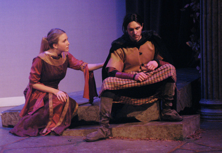 Allie Campbell as Lady Macbeth and Ryan Schunemann as Macbeth in <i>Macbeth</i>. - Photo by Jim Veneman