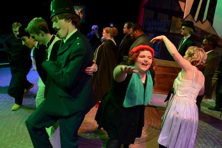 Caitie Vance, freshman theatre/speech and speech education double major, performs during a scene from Friedrich Dürrenmatt's <em>The Visit</em> with other Union University Players. - Photo by Jacob Moore