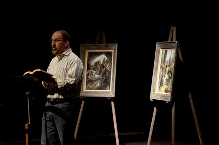 Scott Huelin, associate professor of English, leads a portion of the Lenten Prayer Service, a weekly service held during the season of Lent. - Photo by Ebbie Davis