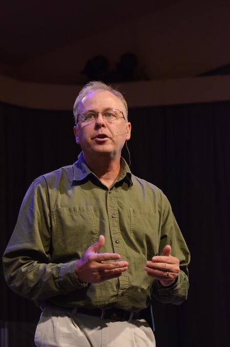 Greg McFadden, pastor of First Baptist Church in Humboldt, speaks in chapel about the importance of learning how to properly worship. - Photo by Zac Calvert