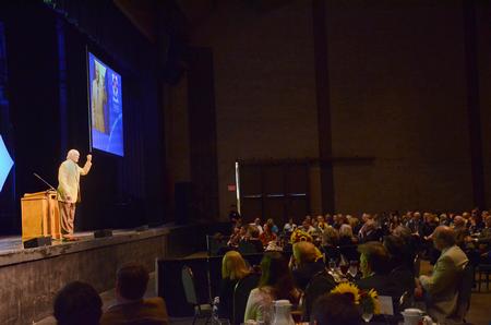 Keynote speaker Terry Bradshaw, former NFL quarterback and current FOX Sports analyst, speaks to donors and guests during the Roy L. White Legacy Golf & Gala. - Photo by Zac Calvert