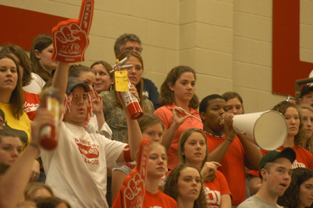Fans came out in full force for the Homecoming basketball games. - Photo by Lindsay Stavish
