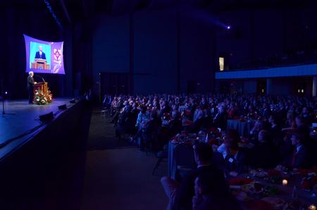 Donors, Unionites and Jackson community members filled the Carl Perkins Civic Center at the 15th Annual Scholarship Banquet to hear a speech from Robert M. Gates, former U.S. secretary of defense. - Photo by Jacob Moore