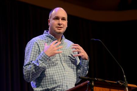Andy Neely, senior pastor at West Jackson Baptist Church, speaks to students about the relationship between Saul and David during chapel.  - Photo by Ebbie Davis