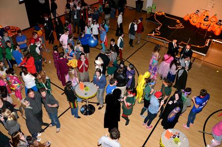 Students gather in the Bowld Student Commons for Costume Coffee House, an annual event hosted by Residence Life.  - Photo by Anne Richoux
