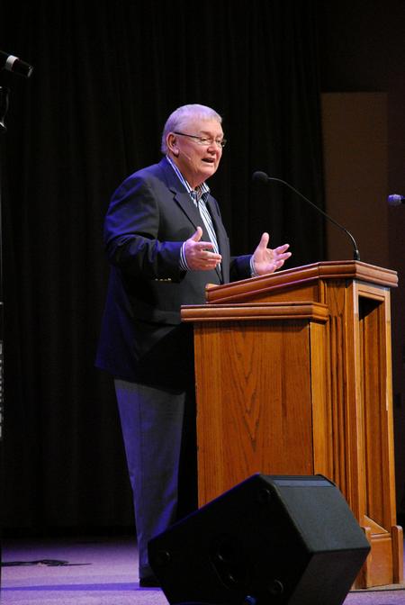 Rick White, pastor of The People's Church in Franklin, Tennessee, delivers the message in chapel. - Photo by Anne Richoux