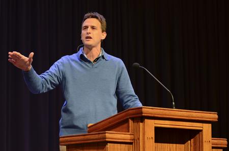 Ben Mandrell, senior pastor of Englewood Baptist Church, speaks during the Crabtree Family Life lecture series. - Photo by Jacob Moore
