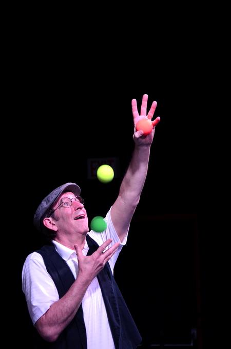 Guest artist Doug Berky performs "No Show" for students and guests.  - Photo by Anne Richoux