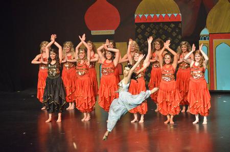 The ladies of Zeta Tau Alpha preform their large group act Saturday evening at the 16th annual Variety Show. - Photo by Morris Abernathy