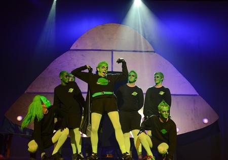 Members of Lambda Chi do a dance routine during the fraternity's performance at the 16th annual Variety Show. - Photo by Jacob Moore
