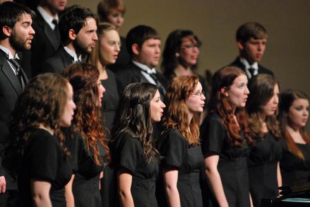 The University Singers perform in the Spring Choral Concert. - Photo by Anne Richoux