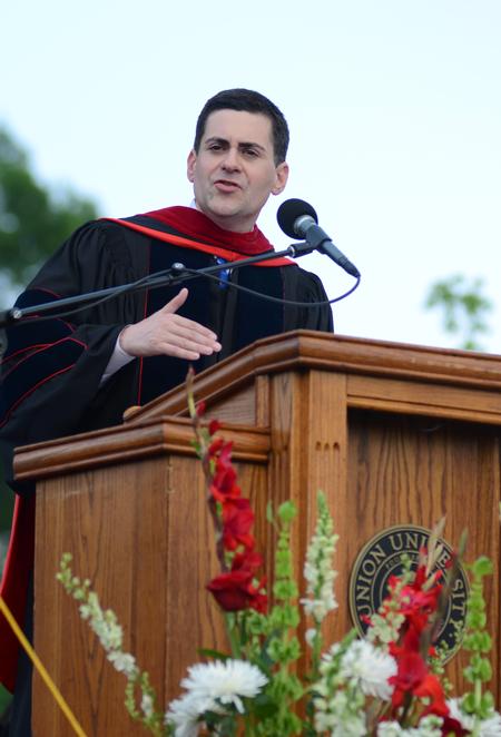 Russell Moore, president of the Ethics and Religious Liberty Commission of the Southern Baptist Convention, gives an astounding commencement address at Spring Graduation. - Photo by Jacob Moore