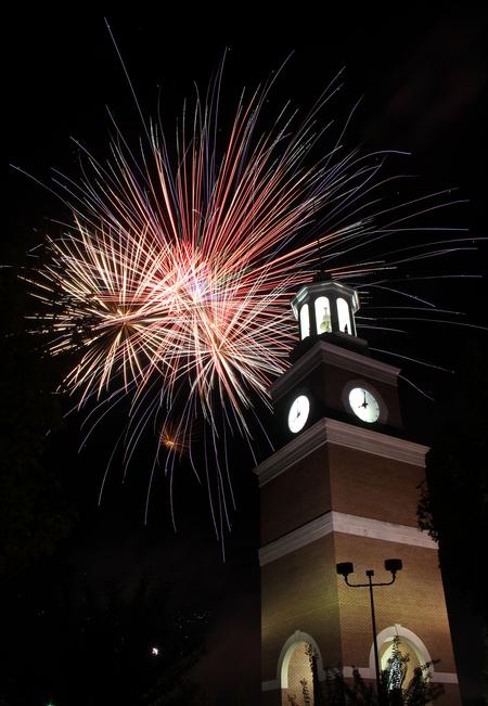 Union University welcomes families to Union Night during Family Weekend with fireworks. - Photo by Matt McDaniel
