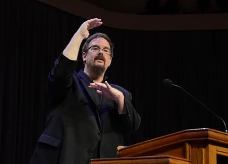 Ed Stetzer, president of Lifeway Research, speaks on "Engaging All God's People in Mission" during chapel. - Photo by Jacob Moore