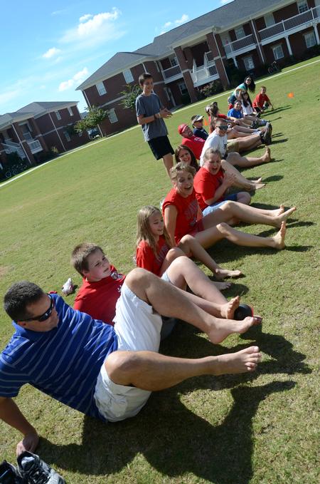 Students and their families participate in Family Olympics during Family Weekend. - Photo by Anne Richoux