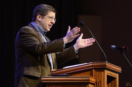 Ray Van Neste, professor of Biblical studies, speaks about how Jesus Christ is the hope for the joy in our lives. - Photo by Matt McDaniel