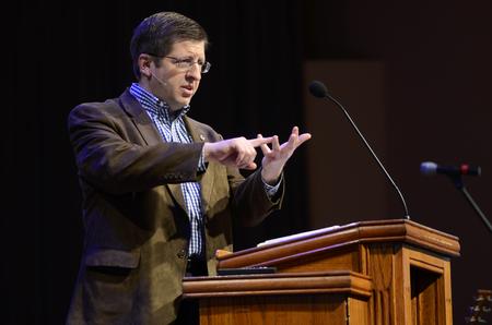 Ray Van Neste, professor of Biblical studies, speaks about how Jesus Christ is the hope for the joy in our lives. - Photo by Matt McDaniel