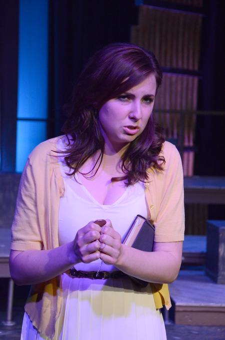 Elizabel Sartin, freshman music performance major, plays the part of Ophelia in Shakespeare's "Hamlet," as performed by the Union University Players. - Photo by Amanda Rohde