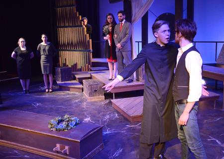 The Union Players perform in the scene of Ophelia's funeral from Shakespeare's "Hamlet." - Photo by Amanda Rohde