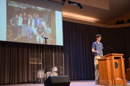 Shane Carver, senior engineering major, shares about his GO Trip team's experience in Louisville. - Photo by MiKalla Cotton