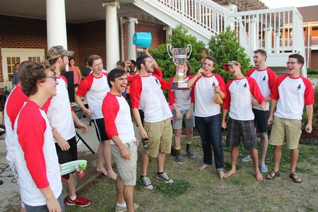 The men of Jarman win the Union Cup at Residence Life's field day event.  - Photo by Matt McDaniel