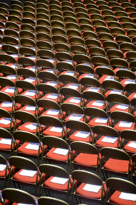 Chairs are set for Union University's 189th annual Spring Commencement Services at the Oman Arena. - Photo by Meg Rushing