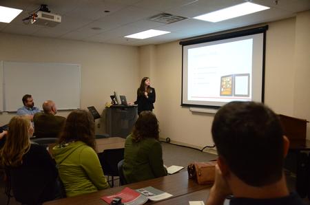 Abby Winters makes her presentation during the 2014 Symposiume - Photo by Amanda Rohde