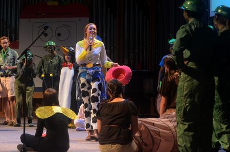 Kelsie Leaf, junior public relations major, plays the part of Jessie in the ResLife production of "RA Story." - Photo by Amanda Rohde