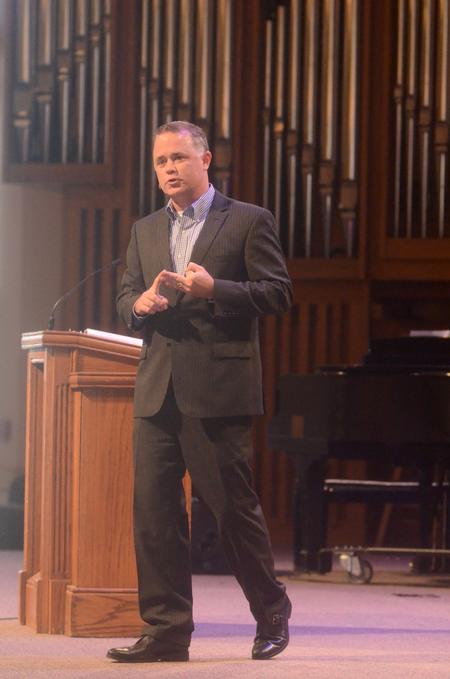 Todd Brady, vice president for university ministries, encourages students in focus and redemption during the many leadership transitions taking place this semester. - Photo by Amanda Rohde
