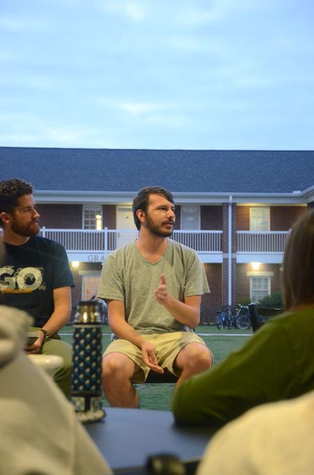 Hunter Hawes, senior biblical studies languages major, shares about his time as leader of the 2014 New York GO Trip.  - Photo by Meg Rushing