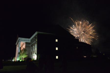 The fireworks display on Union Night can be seen over White Hall. - Photo by MiKalla Cotton