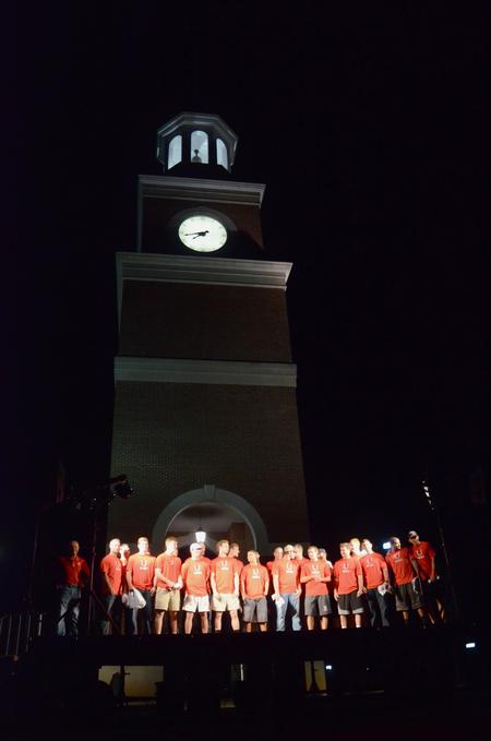 The men's baseball team is introduced at Union Night during Family Weekend. - Photo by Amanda Rohde