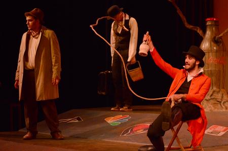 Christian Al-Hagal portrays Pozzo in The Union University Players production of "Waiting for Godot" in the W.D. Powell Theatre. - Photo by Emily Stookey