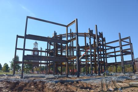 Each day more steel goes up on the Construction site. - Photo by Morris Abernathy