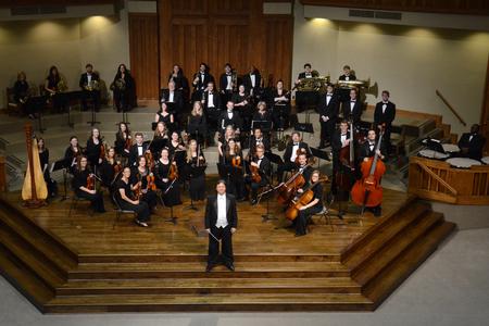 Union University's Orchestra prepare to perform their annual concert at First Baptist Church in Jackson, Tenn. - Photo by MiKalla Cotton