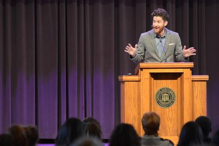 Lee Wilson, director of discipleship, speaks during chapel. - Photo by MiKalla Cotton